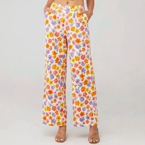 Peppermayo x Revolve multicolor floral linen pants size 2